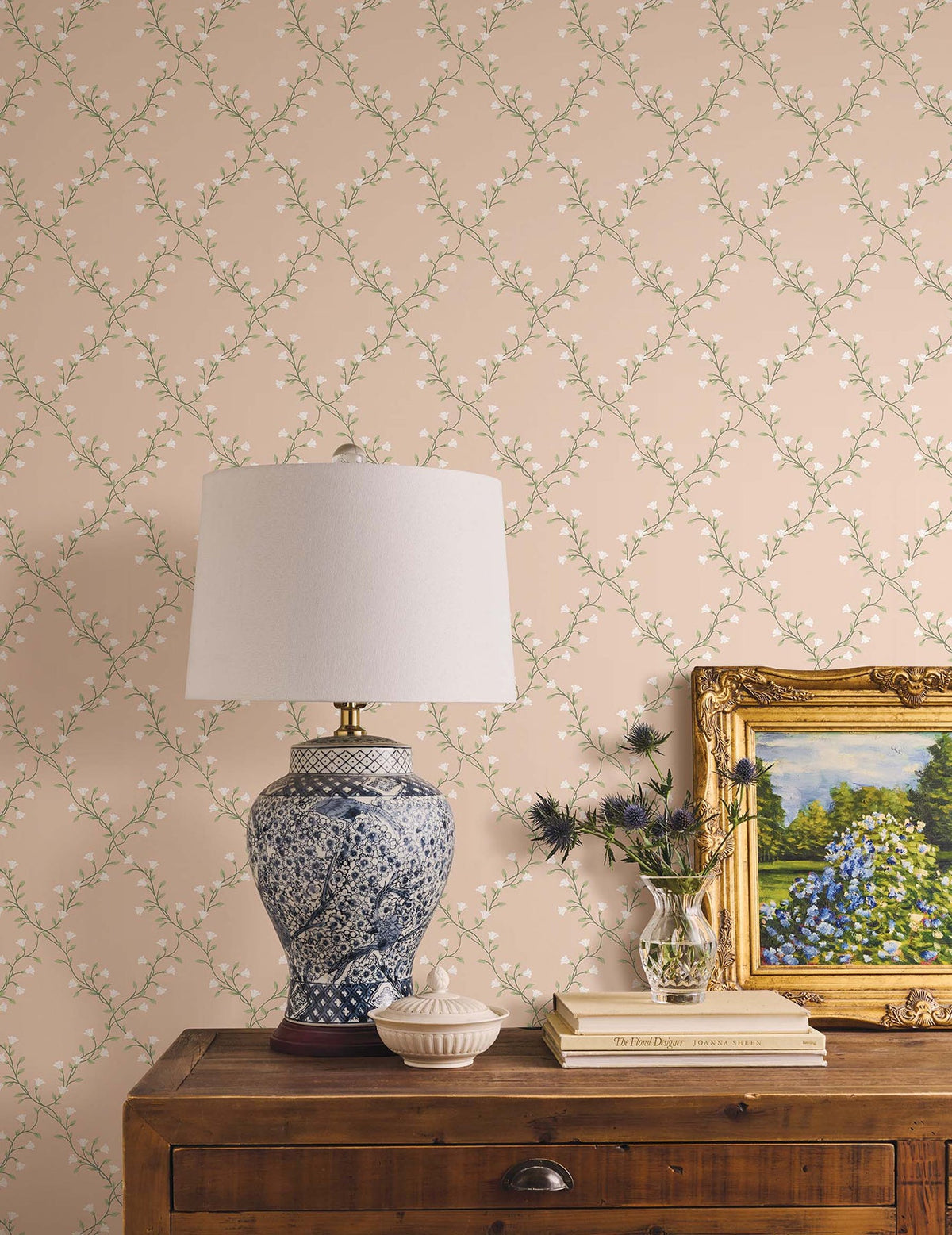 Rifle Paper Co. 4212-84386 Bellflower Rose Wallpaper
