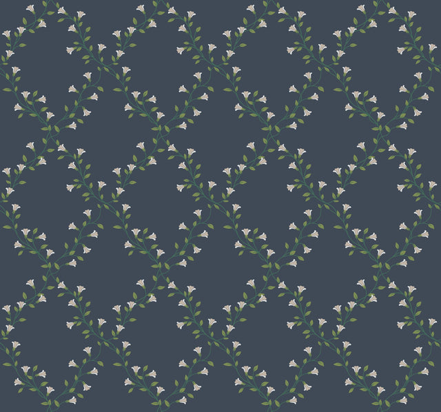 Rifle Paper Co. 4212-84390 Bellflower Navy Wallpaper