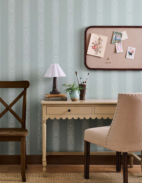 Rifle Paper Co. 4212-84391 Estee Stripe Slate Wallpaper