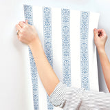 Rifle Paper Co. 4212-84393 Estee Stripe Blue & White Wallpaper