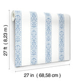 Rifle Paper Co. 4212-84393 Estee Stripe Blue & White Wallpaper