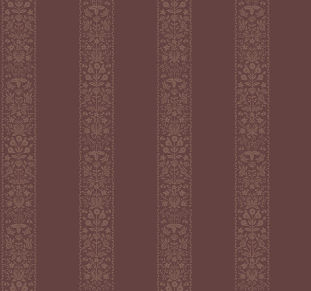 Rifle Paper Co. 4212-84395 Estee Stripe Burgundy Wallpaper