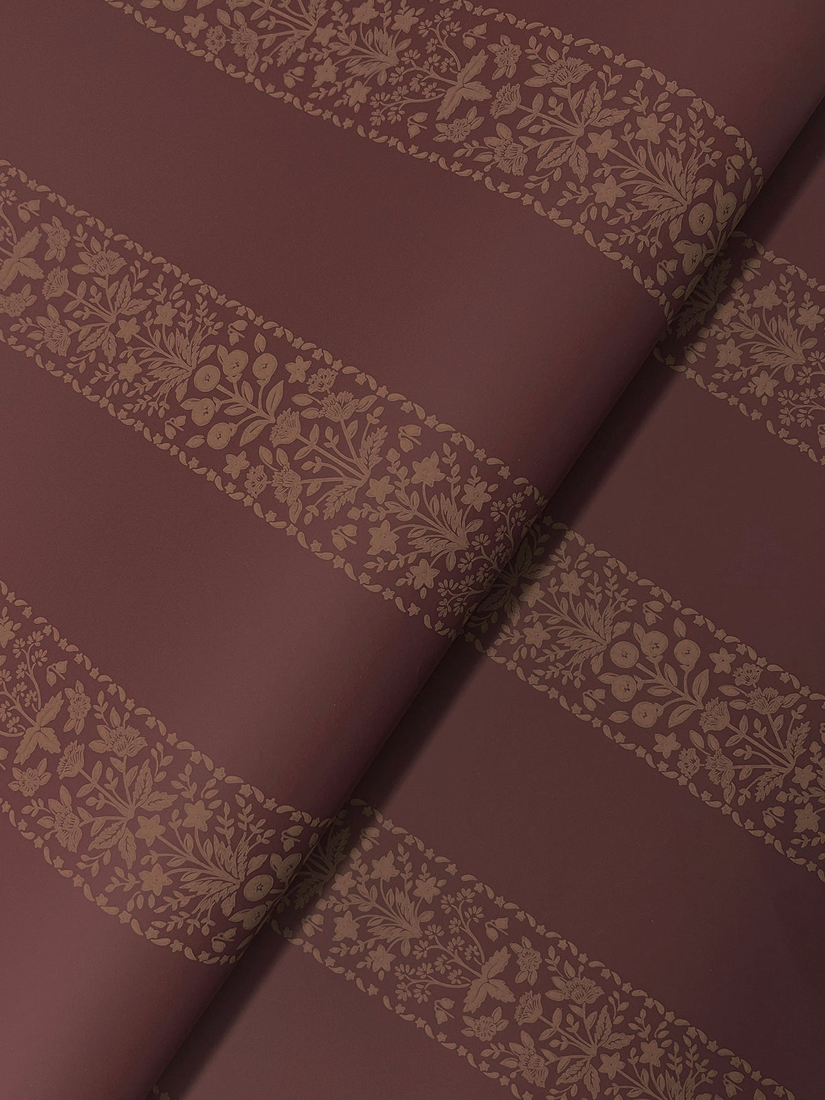 Rifle Paper Co. 4212-84395 Estee Stripe Burgundy Wallpaper