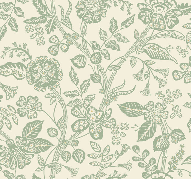 Rifle Paper Co. 4212-84399 Gracie Garden Sage & Cream Wallpaper