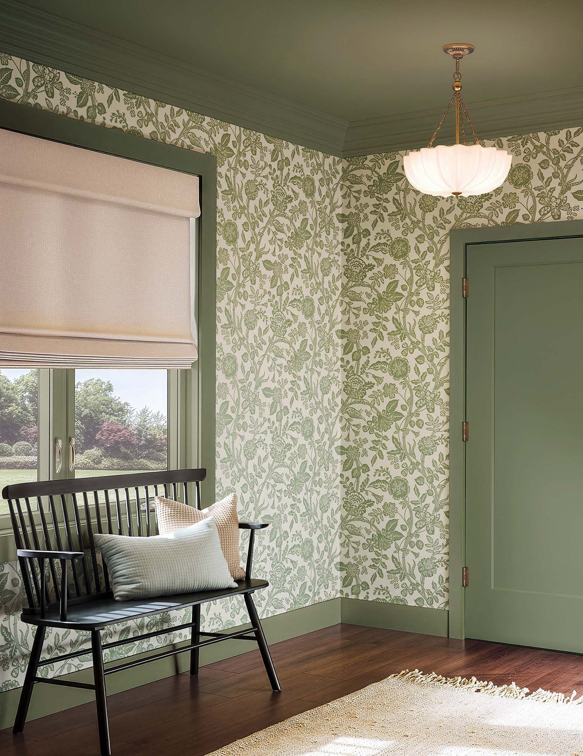Rifle Paper Co. 4212-84399 Gracie Garden Sage & Cream Wallpaper