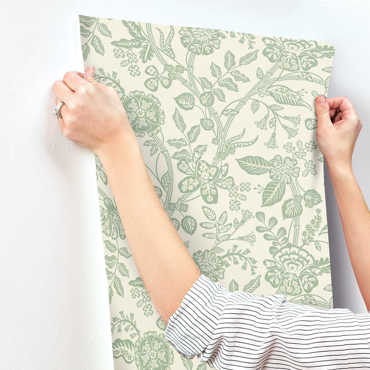 Rifle Paper Co. 4212-84399 Gracie Garden Sage & Cream Wallpaper