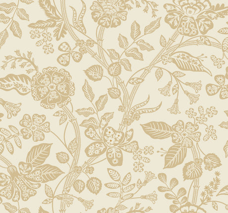Rifle Paper Co. 4212-84400 Gracie Garden Gold & Linen Wallpaper