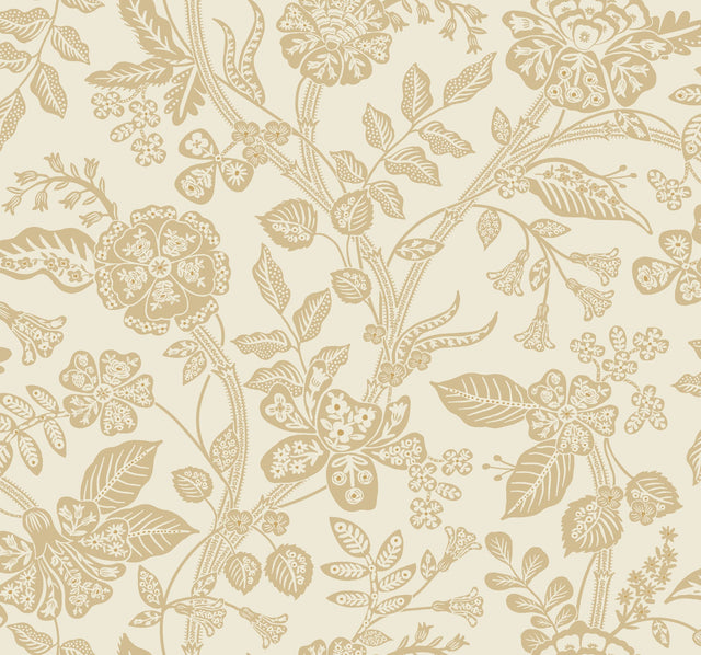 Rifle Paper Co. 4212-84400 Gracie Garden Gold & Linen Wallpaper