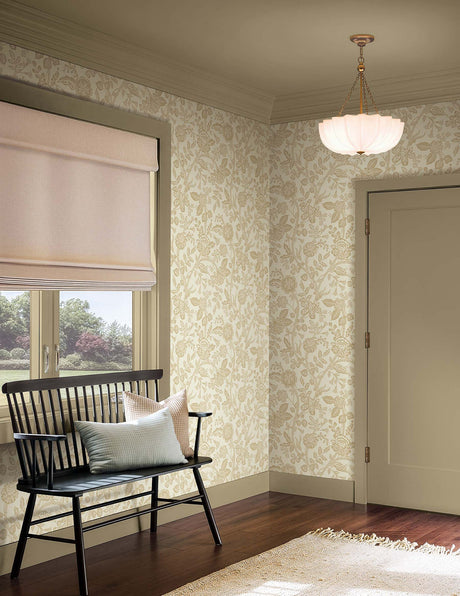 Rifle Paper Co. 4212-84400 Gracie Garden Gold & Linen Wallpaper
