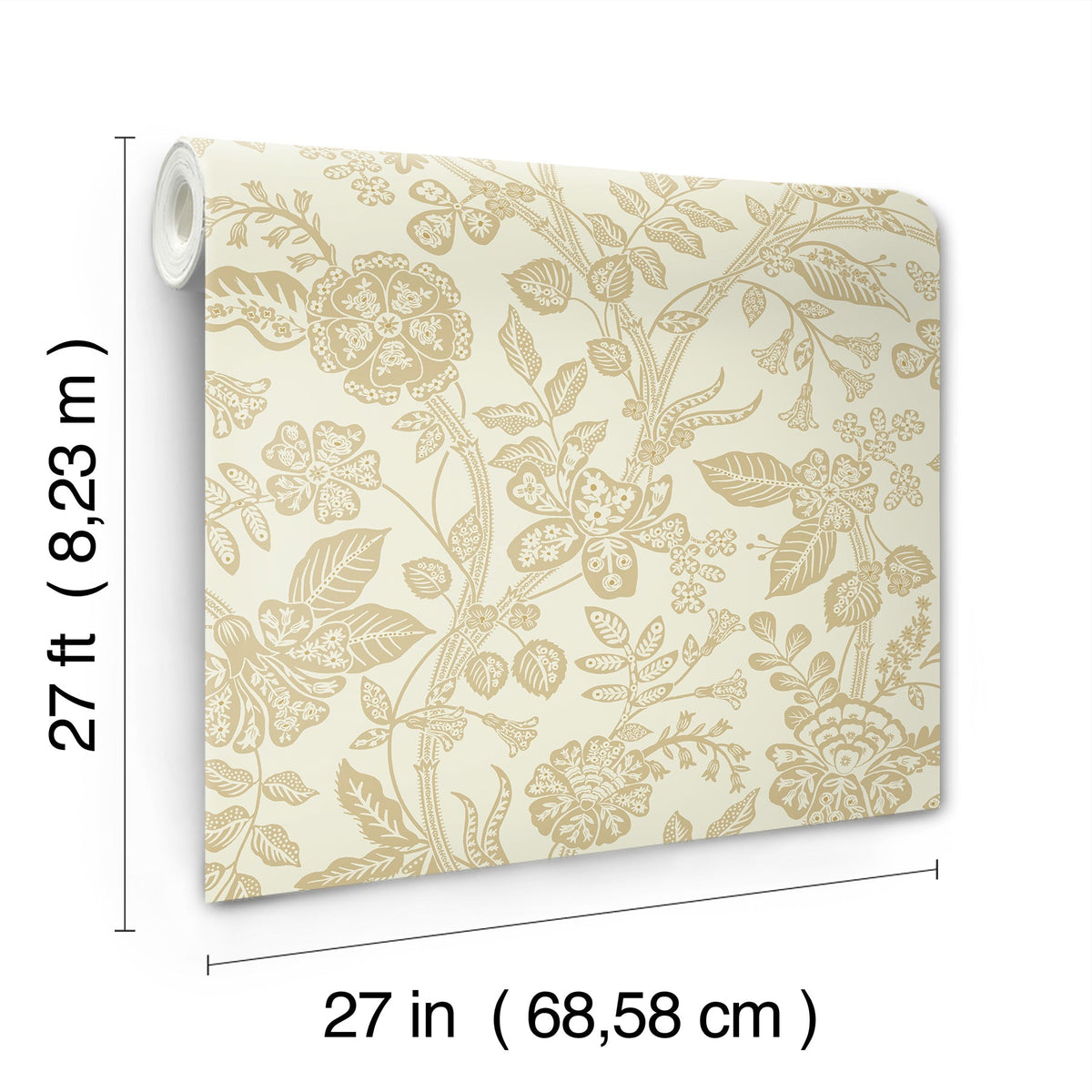 Rifle Paper Co. 4212-84400 Gracie Garden Gold & Linen Wallpaper