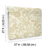 Rifle Paper Co. 4212-84400 Gracie Garden Gold & Linen Wallpaper