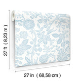 Rifle Paper Co. 4212-84401 Gracie Garden Blue & White Wallpaper