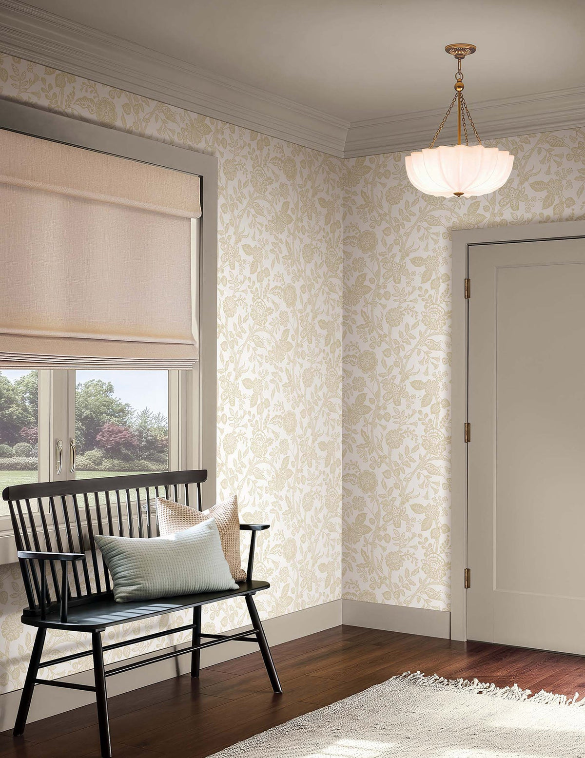Rifle Paper Co. 4212-84402 Gracie Garden Beige & White Wallpaper