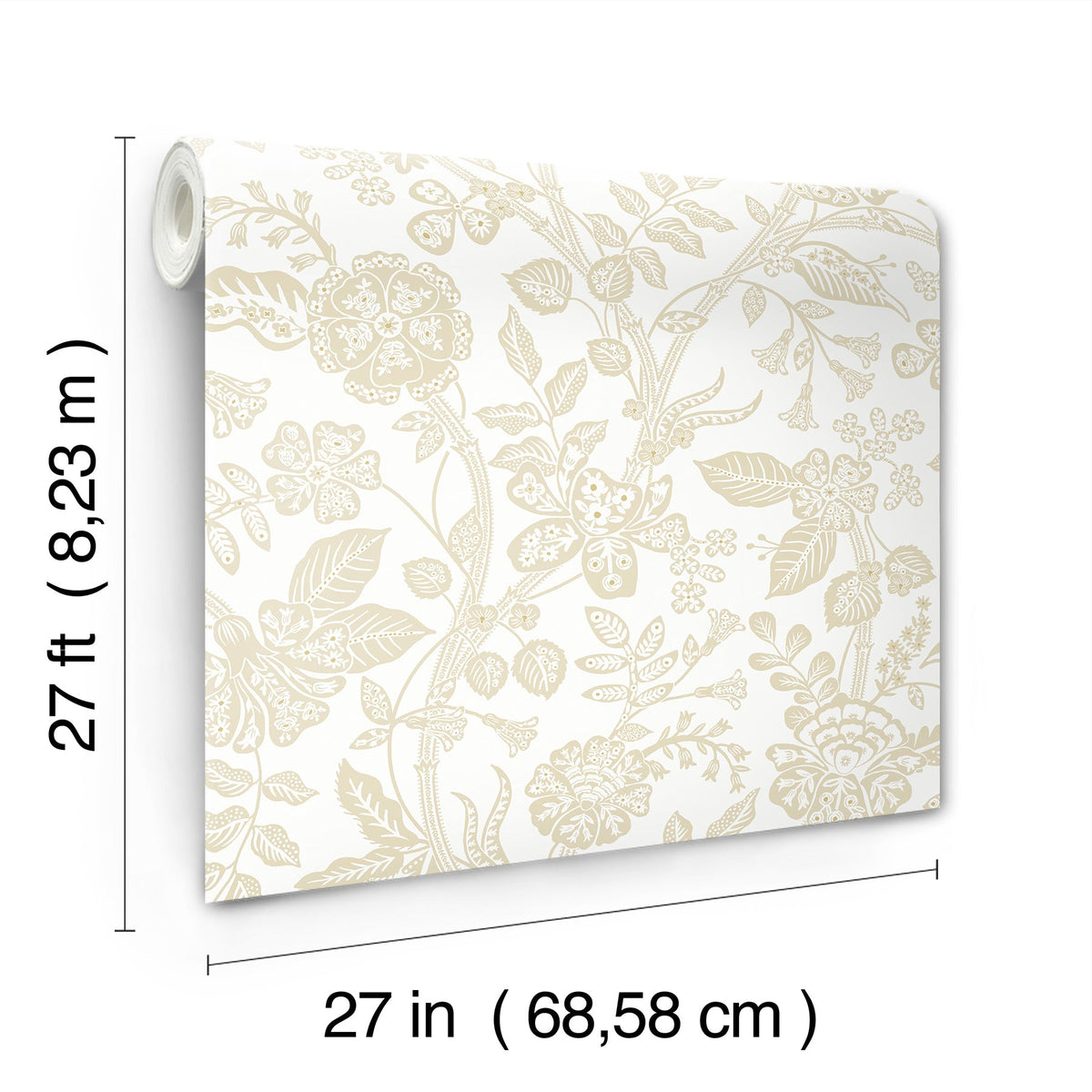 Rifle Paper Co. 4212-84402 Gracie Garden Beige & White Wallpaper
