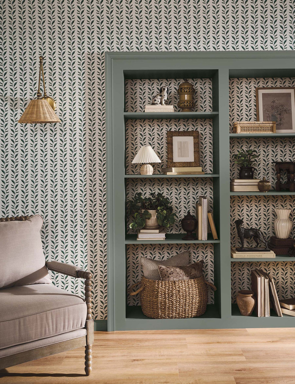 Rifle Paper Co. 4212-84404 Seagrass Emerald & Linen Wallpaper