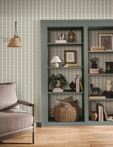 Rifle Paper Co. 4212-84405 Seagrass Slate & Linen Wallpaper