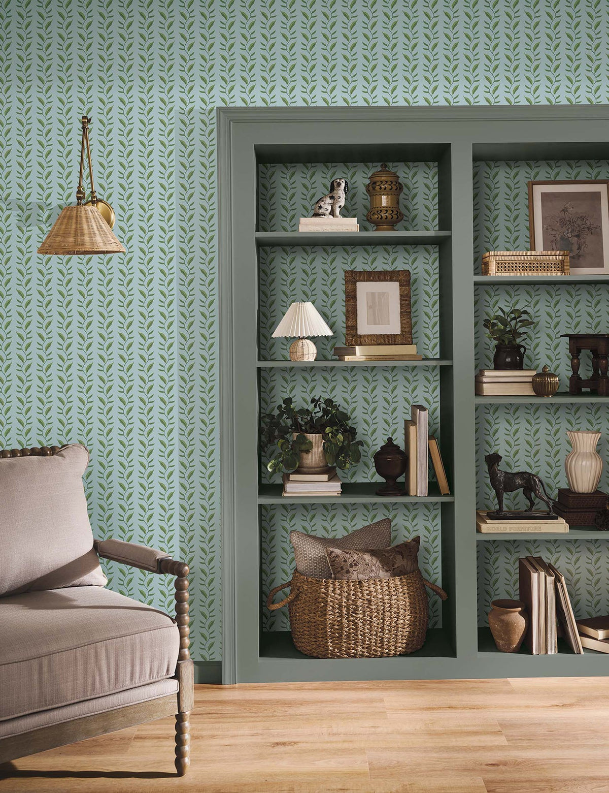 Rifle Paper Co. 4212-84406 Seagrass Blue Wallpaper