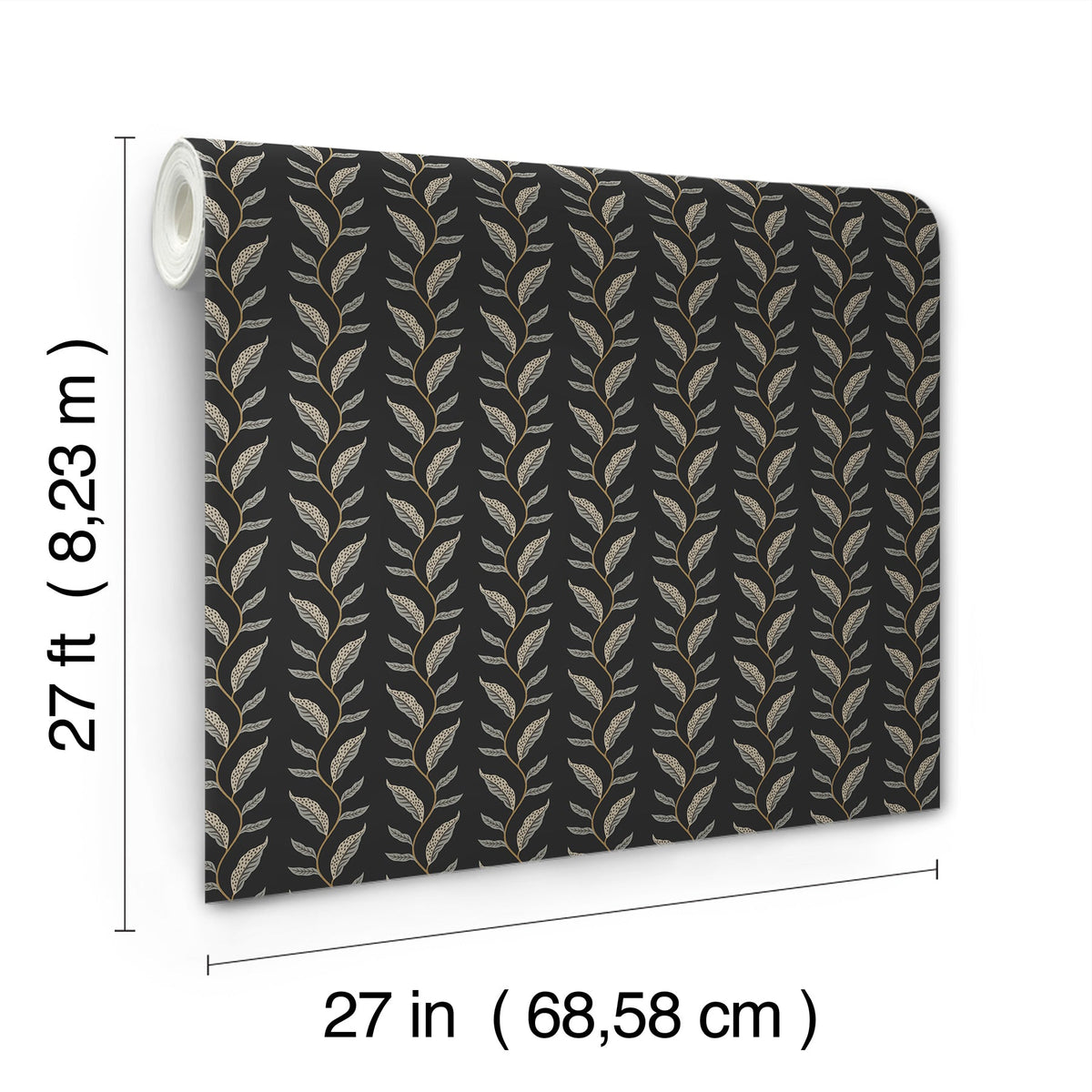 Rifle Paper Co. 4212-84408 Seagrass Black Wallpaper