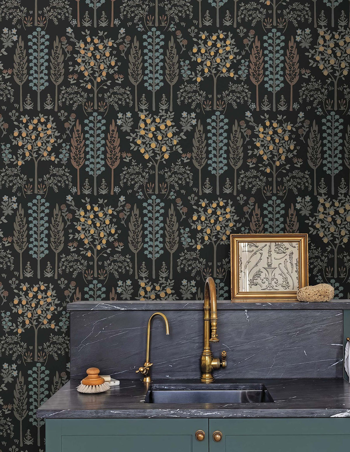Rifle Paper Co. 4212-84409 Fenna Black Wallpaper