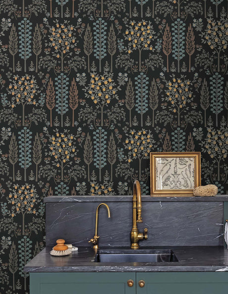 Rifle Paper Co. 4212-84409 Fenna Black Wallpaper