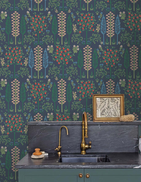 Rifle Paper Co. 4212-84412 Fenna Navy Multi Wallpaper