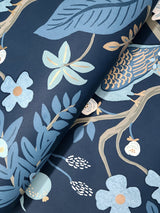 Rifle Paper Co. 4212-84422 Peacock Navy Wallpaper