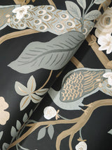 Rifle Paper Co. 4212-84423 Peacock Black Wallpaper