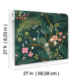 Rifle Paper Co. 4212-84424 Peacock Emerald Wallpaper