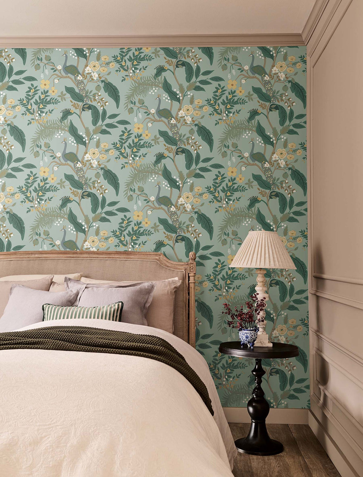 Rifle Paper Co. 4212-84426 Peacock Slate Wallpaper