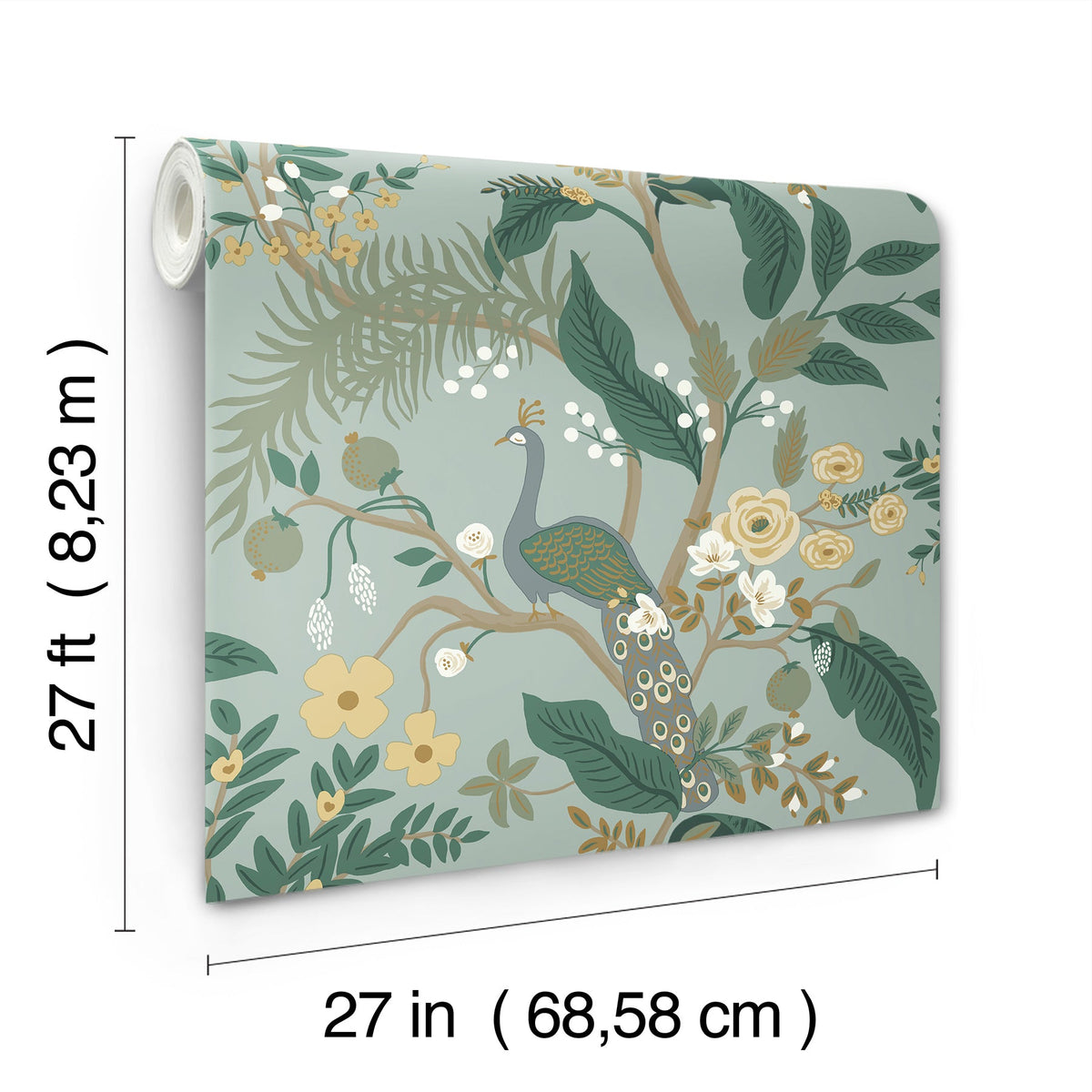 Rifle Paper Co. 4212-84426 Peacock Slate Wallpaper
