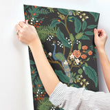 Rifle Paper Co. 4212-84427 Peacock Charcoal Wallpaper