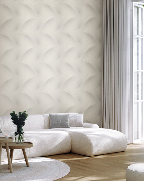 York Wallcoverings Etched Reeds Light Grey Abstract Wallpape