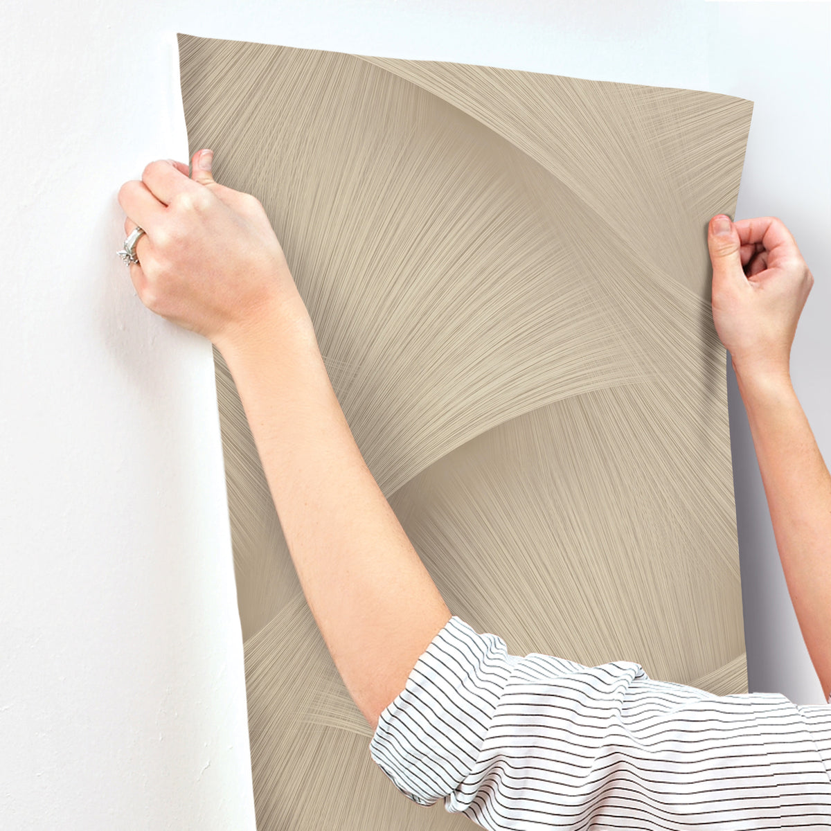 York Wallcoverings Etched Reeds Light Brown Abstract Wallpap