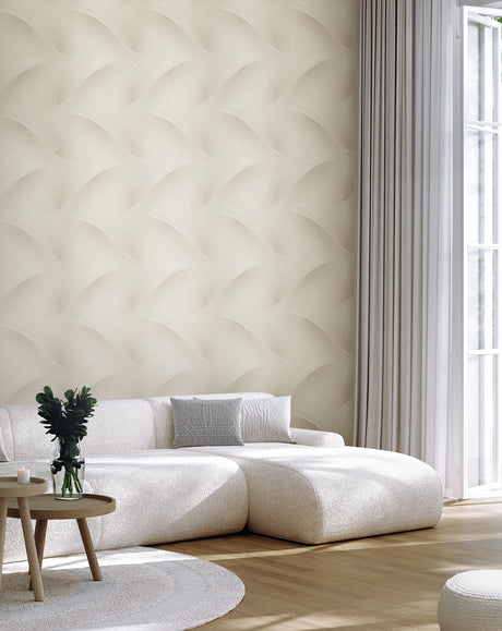 York Wallcoverings Etched Reeds Beige Abstract Wallpaper 422