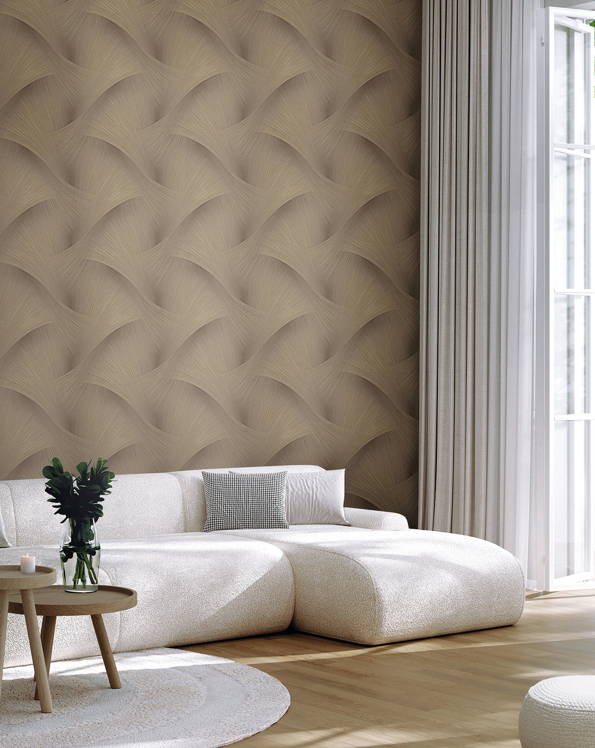 York Wallcoverings Etched Reeds Coffee Abstract Wallpaper 42