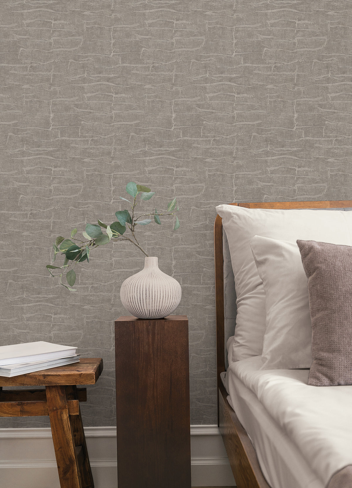 York Wallcoverings Sculpted Burlap Dark Grey Textured Wallpa