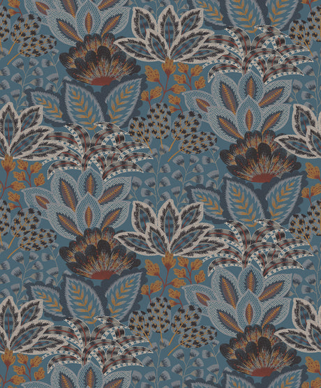 York Wallcoverings Catherine Blue Botanical Wallpaper 4228-8