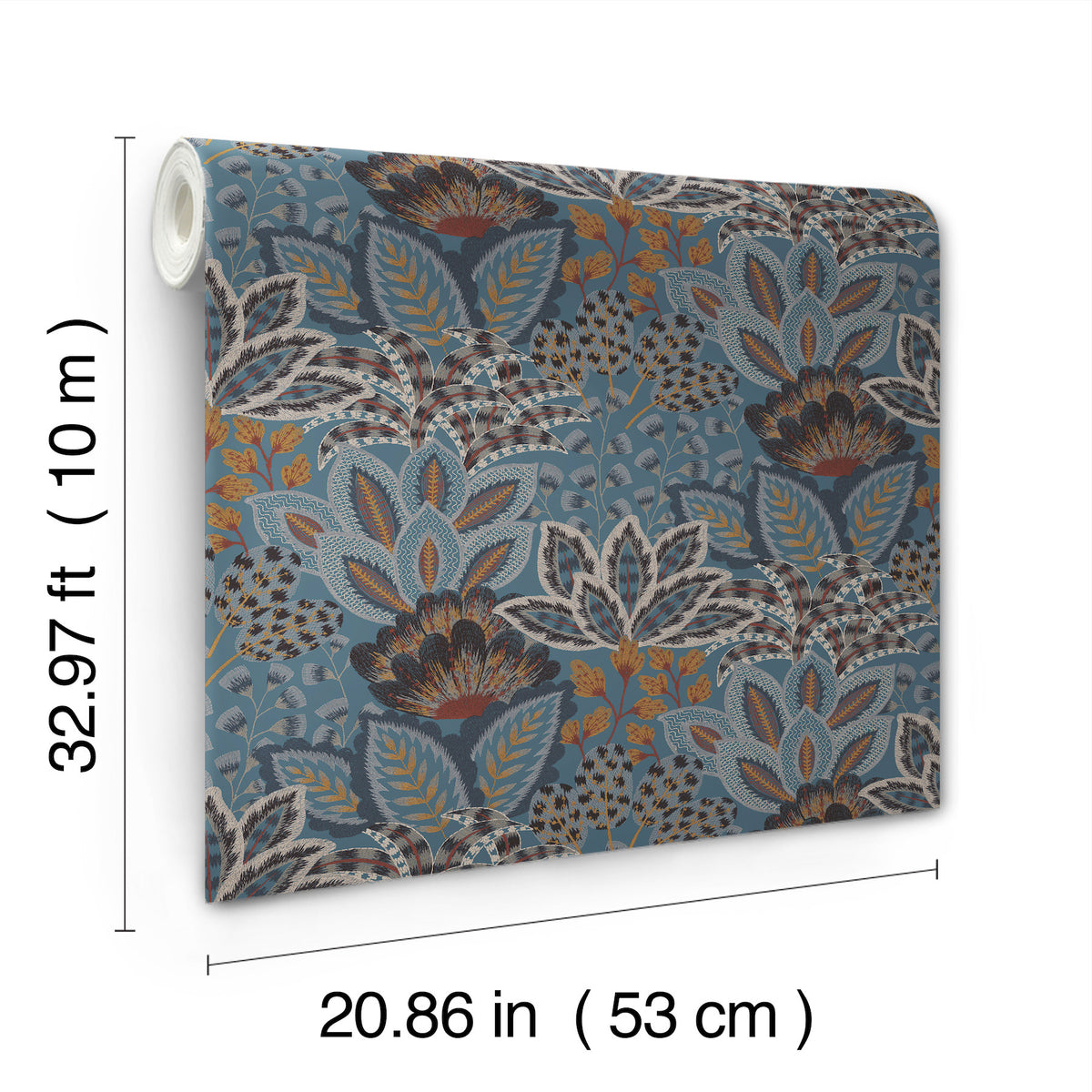 York Wallcoverings Catherine Blue Botanical Wallpaper 4228-8