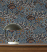 York Wallcoverings Catherine Blue Botanical Wallpaper 4228-8