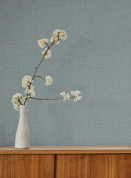 York Wallcoverings Egyptian Linen Denim Faux Fabric Wallpape