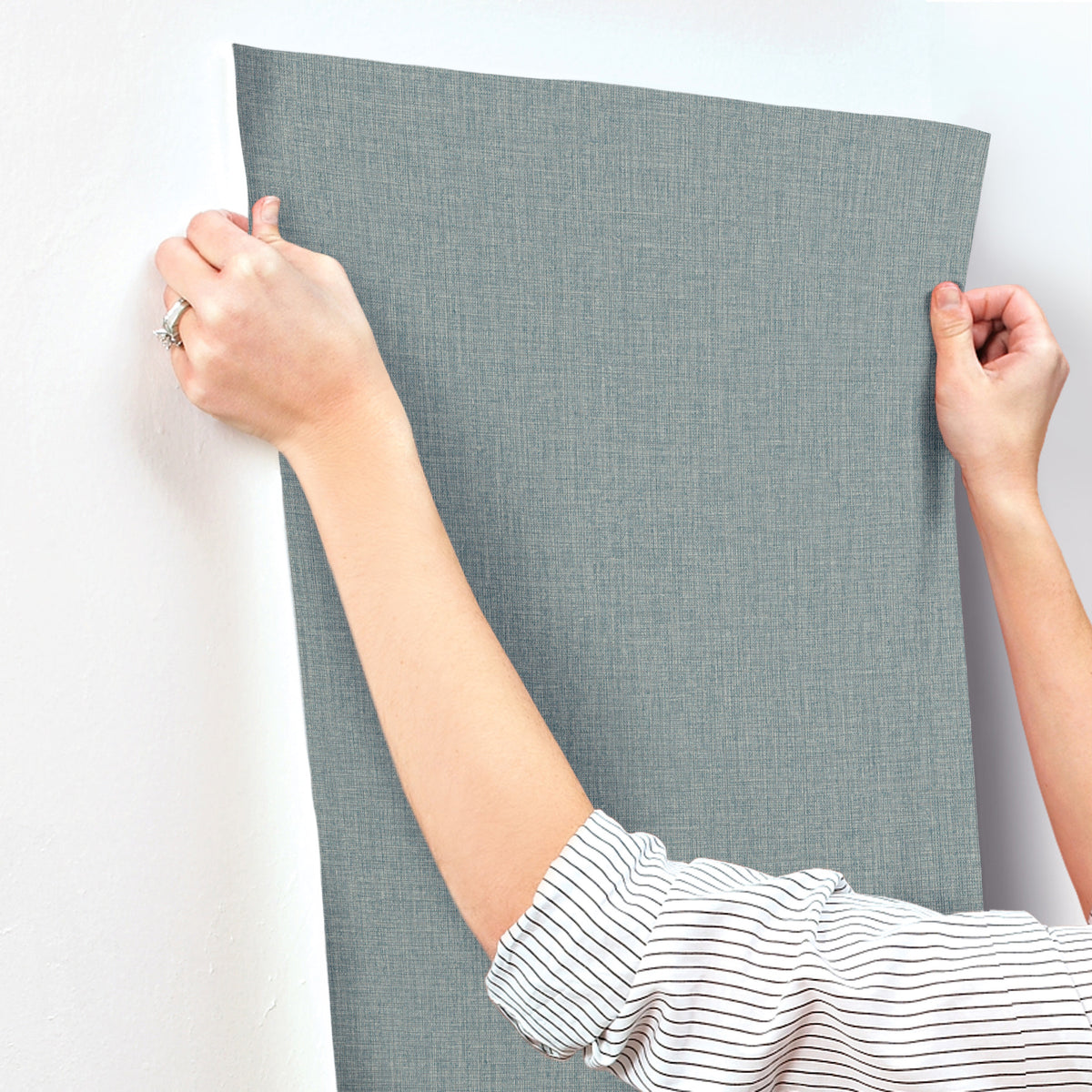 York Wallcoverings Egyptian Linen Denim Faux Fabric Wallpape