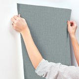 York Wallcoverings Egyptian Linen Denim Faux Fabric Wallpape