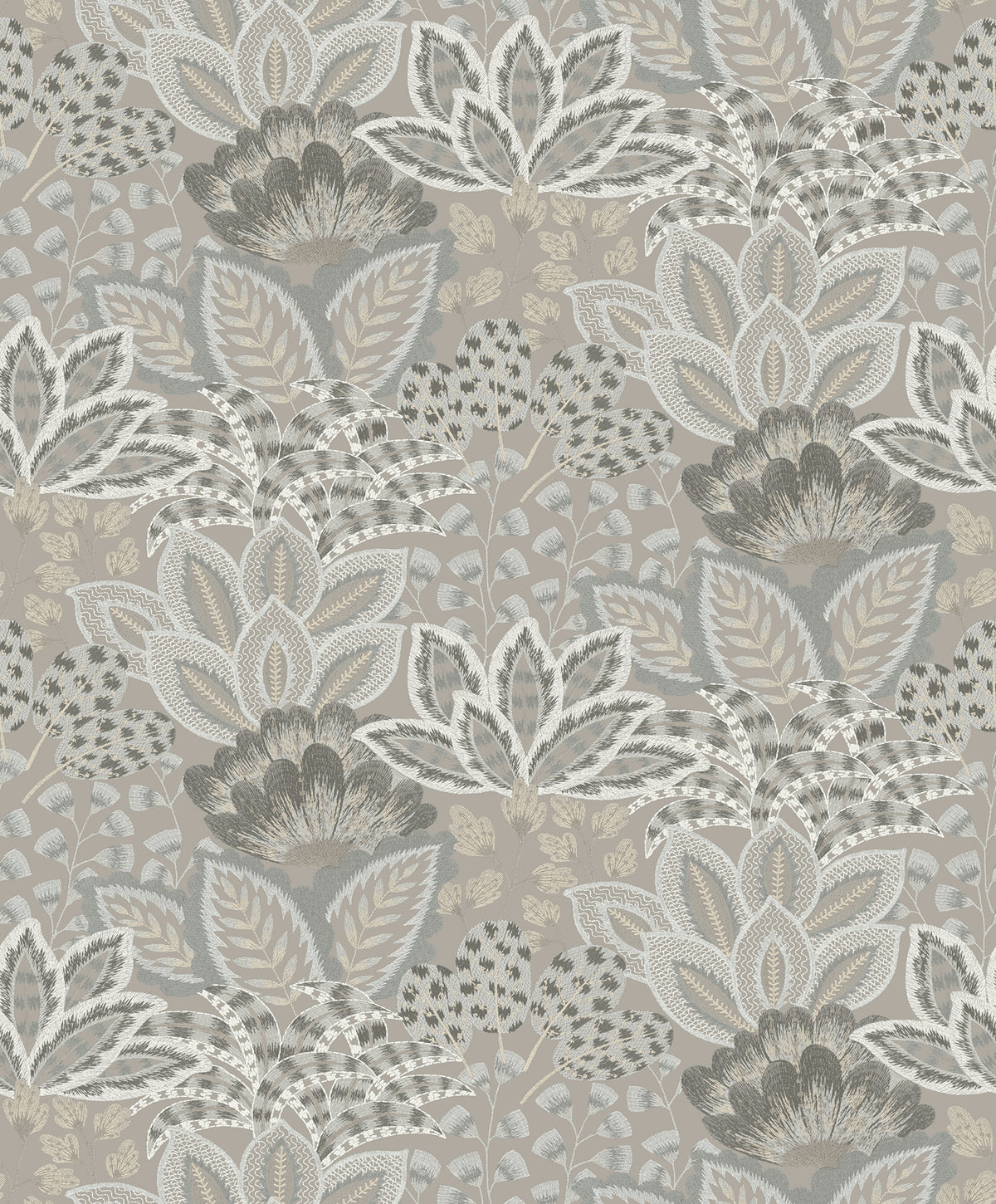 York Wallcoverings Catherine Taupe Botanical Wallpaper 4228-
