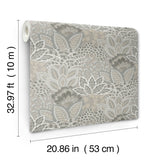 York Wallcoverings Catherine Taupe Botanical Wallpaper 4228-