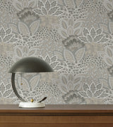 York Wallcoverings Catherine Taupe Botanical Wallpaper 4228-