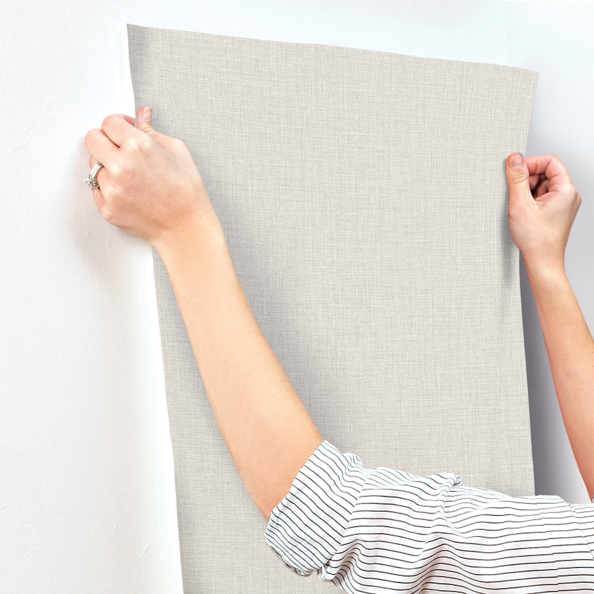 York Wallcoverings Egyptian Linen Eggshell Faux Fabric Wallp