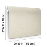 York Wallcoverings Egyptian Linen Cream Faux Fabric Wallpape