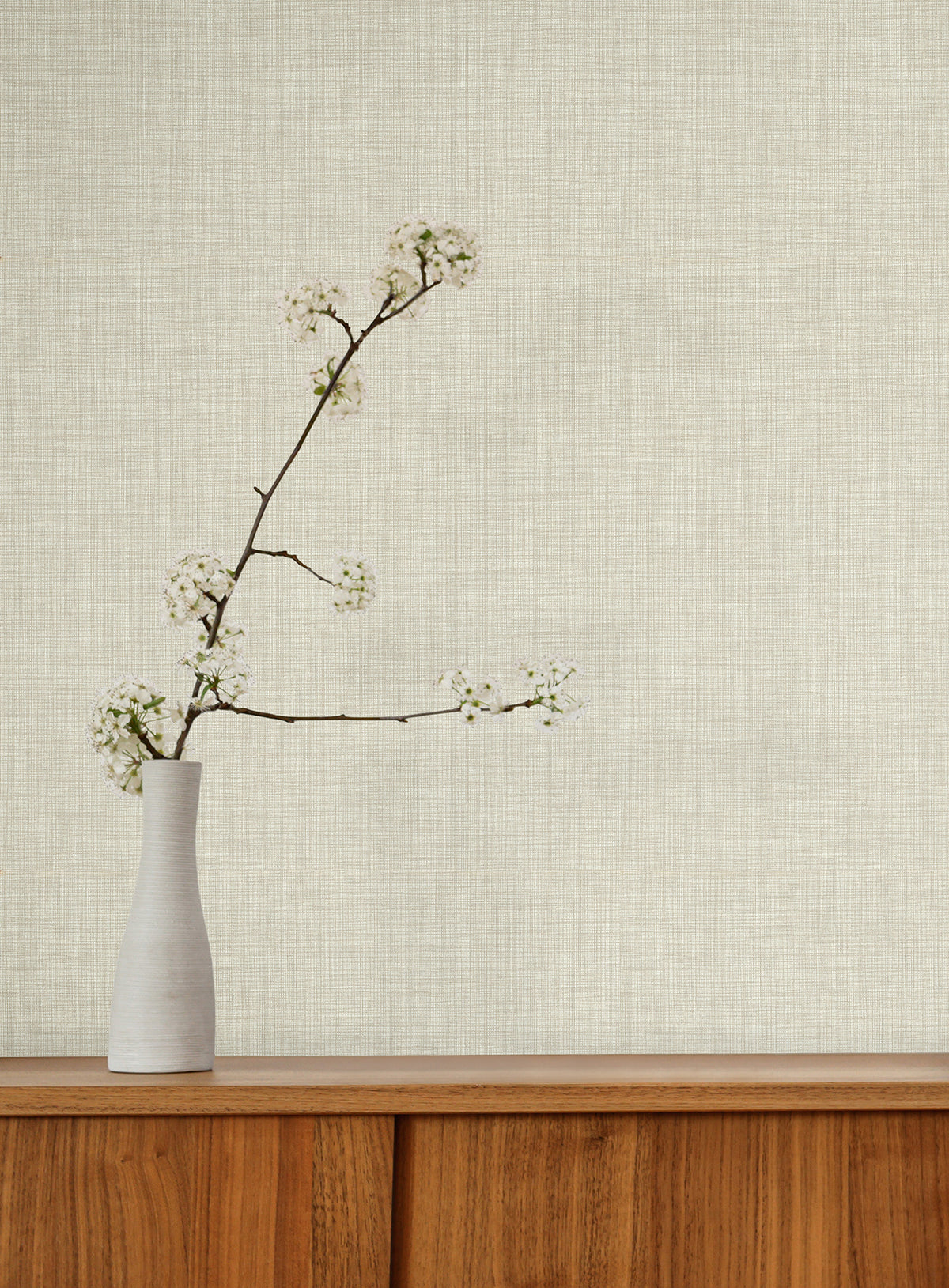 York Wallcoverings Egyptian Linen Cream Faux Fabric Wallpape