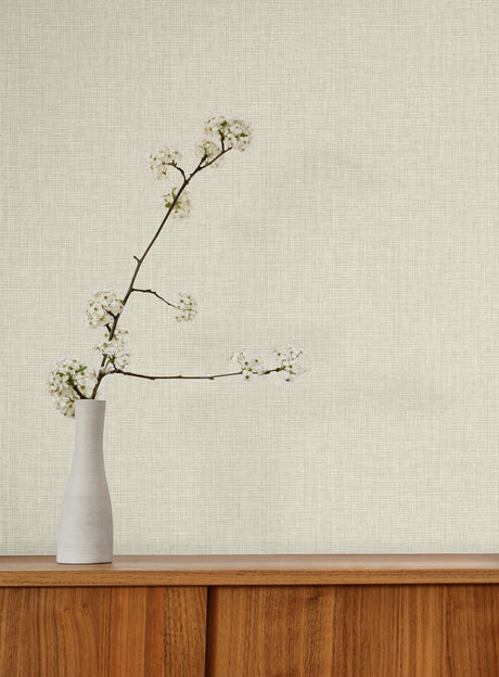 York Wallcoverings Egyptian Linen Cream Faux Fabric Wallpape