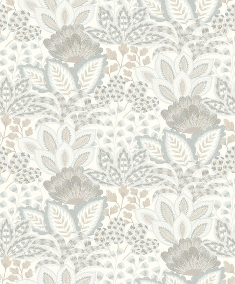 York Wallcoverings Catherine Ivory Botanical Wallpaper 4228-
